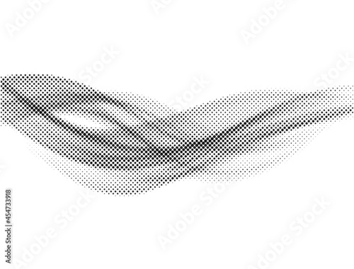 Abstract halftone wave background. Modern gradient halftone pattern vector illustration. Black and white Halftone dot art. 