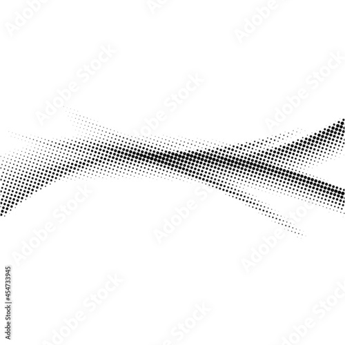 Abstract halftone wave background. Modern gradient halftone pattern vector illustration. Black and white Halftone dot art. 