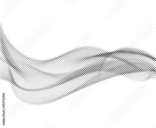 Abstract halftone wave background. Modern gradient halftone pattern vector illustration. Black and white Halftone dot art. 