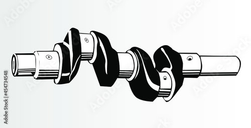 Engine pistons outline. Vector rendering of 3d. The layers of visible and invisible lines are separated