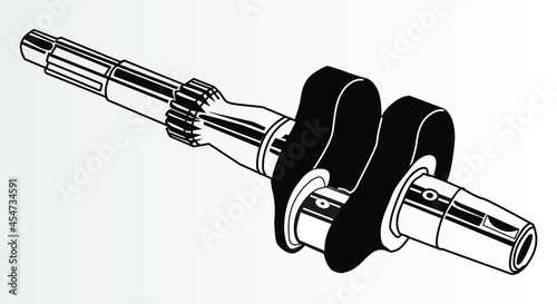 Engine pistons outline. Vector rendering of 3d. The layers of visible and invisible lines are separated