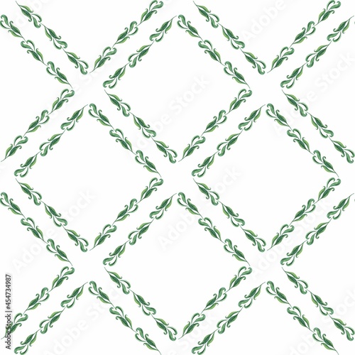 Grass pattern in watercolor style. Beautiful seamless pattern with wild herbs and leaves. It can be used as a background template for wallpaper, printing on fabrics, paper, invitations, etc