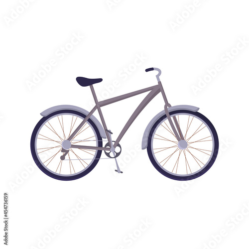 The bike rides in a cartoon style. Vector illustration of cycling, city transport and sports