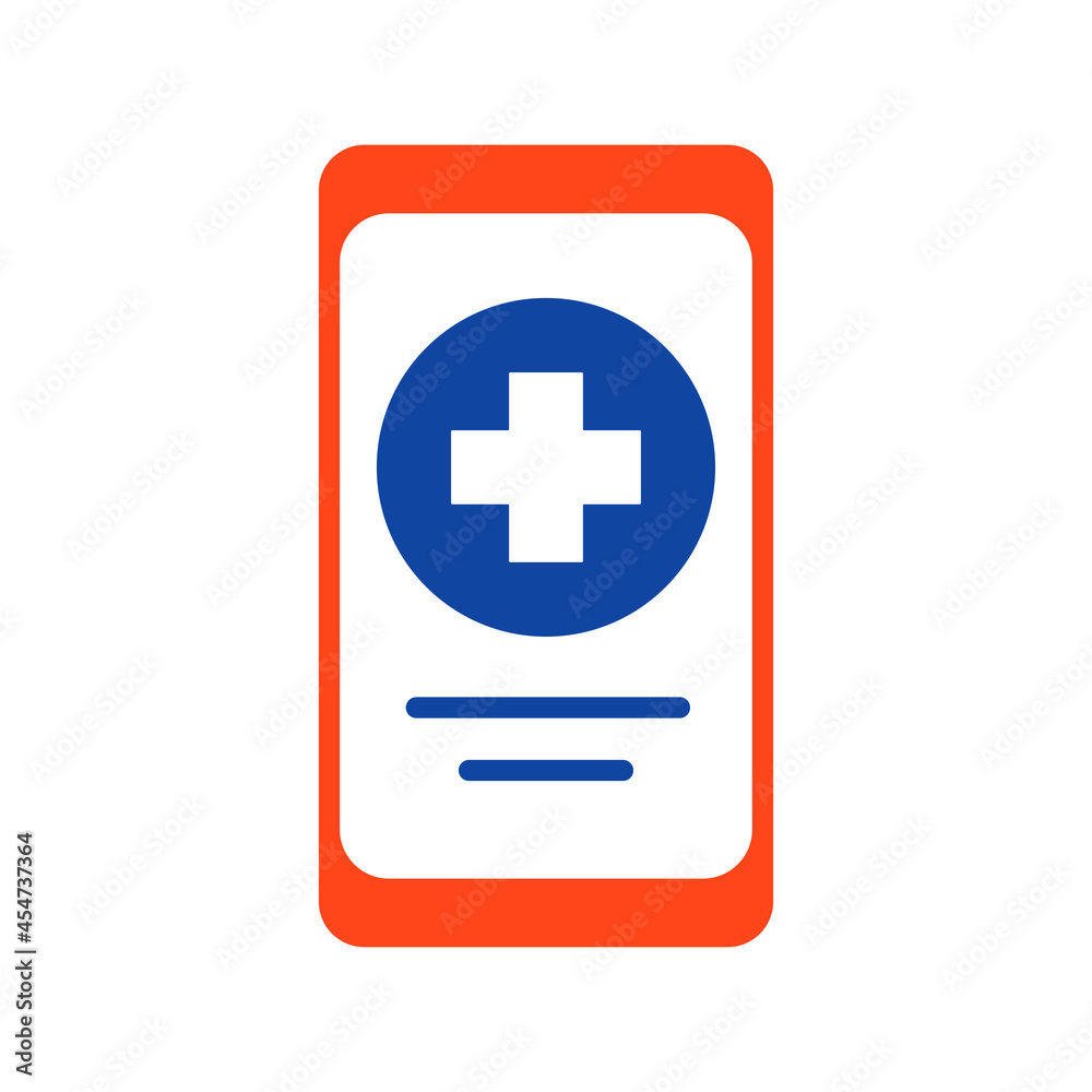 Smartphone with medical cross vector glyph icon Smartphone with medical cross vector glyph icon