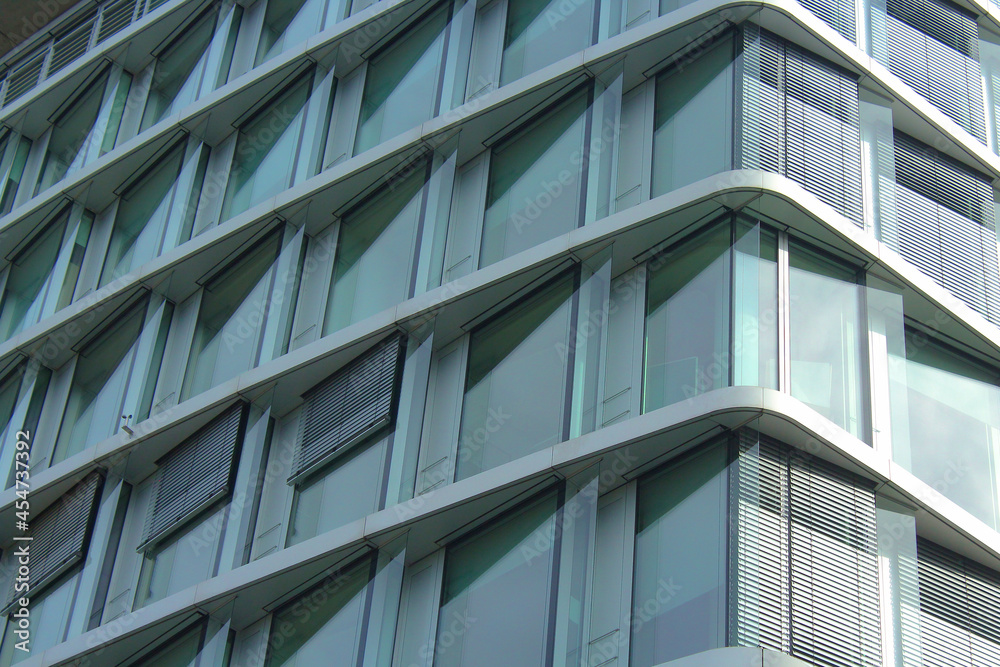 Modern office building sideview during sunrise Modern office building sideview during sunrise