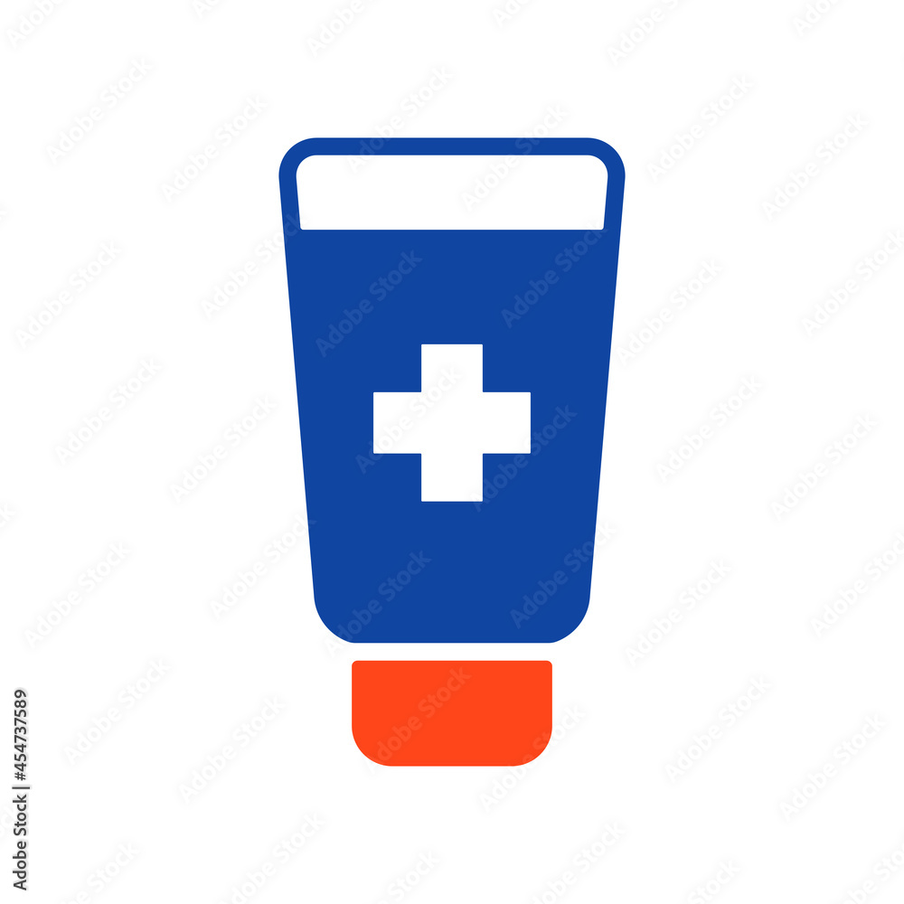Fototapeta premium Ointment cream tube medicine vector glyph icon
