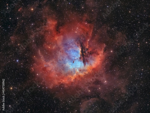 The emission nebula NGC 281 or the Pacman nebula in Cassiopeia