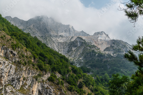 View of the quarries of Carrara in clouds, Italy © Karl Allen Lugmayer