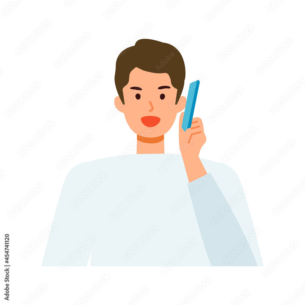 Concept for using smartphone. Man talking on the smartphone. Concept for using smartphone. Man talking on the smartphone.