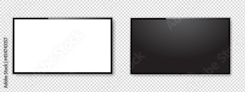 Realistic TV screen mock up with transparency