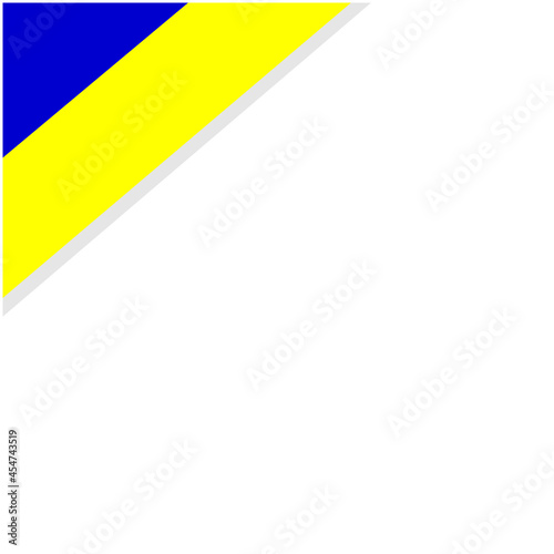 Ukrainian yellow blue flag corner frame border with an empty space for text.
