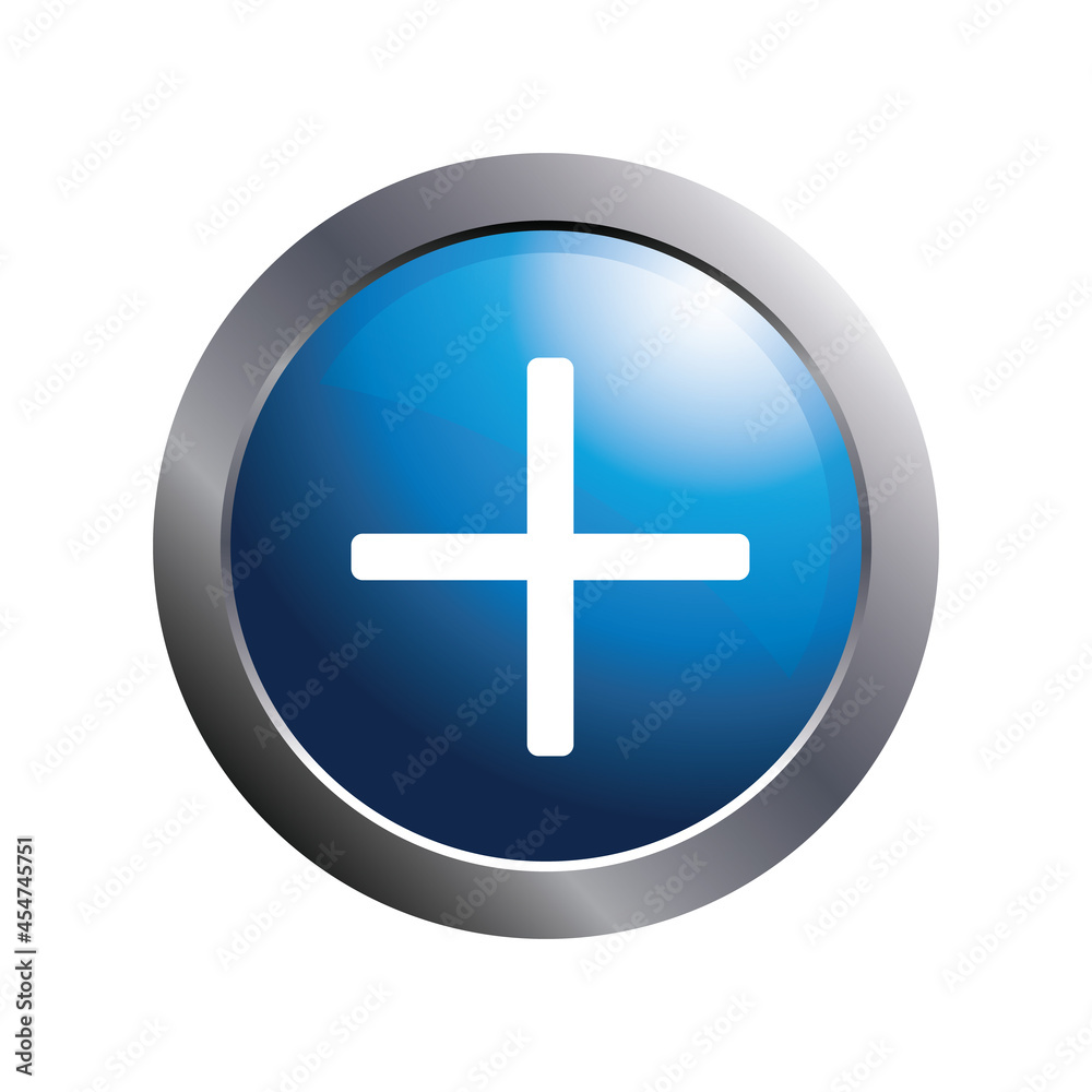 Simple add icon and blue glossy circle for web button. Simple add icon and blue glossy circle for web button.