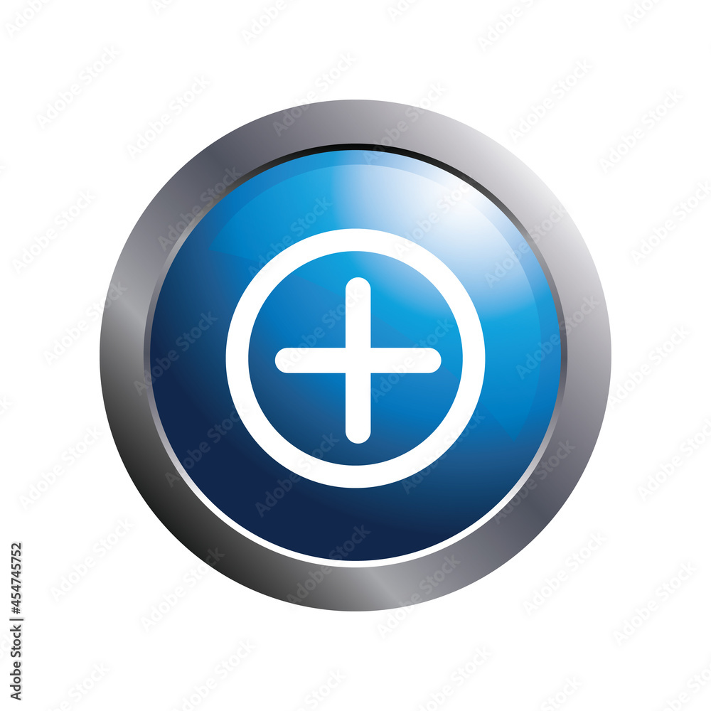 Add icon on modern blue circle for button. Vector illustration. Add icon on modern blue circle for button. Vector illustration.