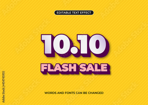 10.10 flash sale banner promotion, editable text effect