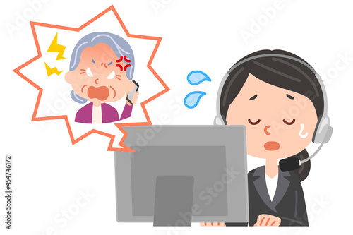 サポートセンターとクレーマーの老人女性