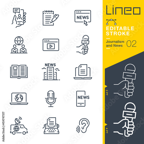 Lineo Editable Stroke - Journalism and News line icons