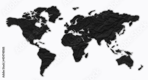 world map on black