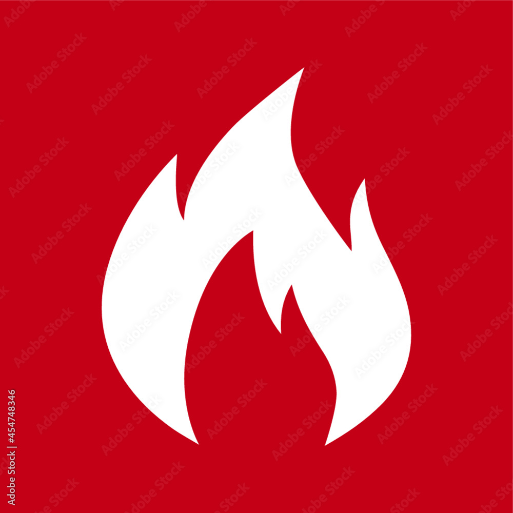 Label Fire extinguisher Sign on red background Label Fire extinguisher Sign on red background