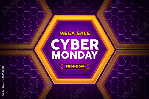 Retro Realistic technology cyber monday with absract background