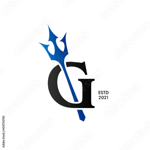 Initial Blue Trident G