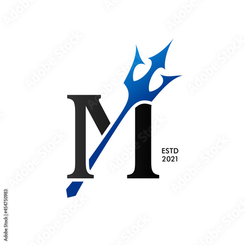 Initial Blue Trident M