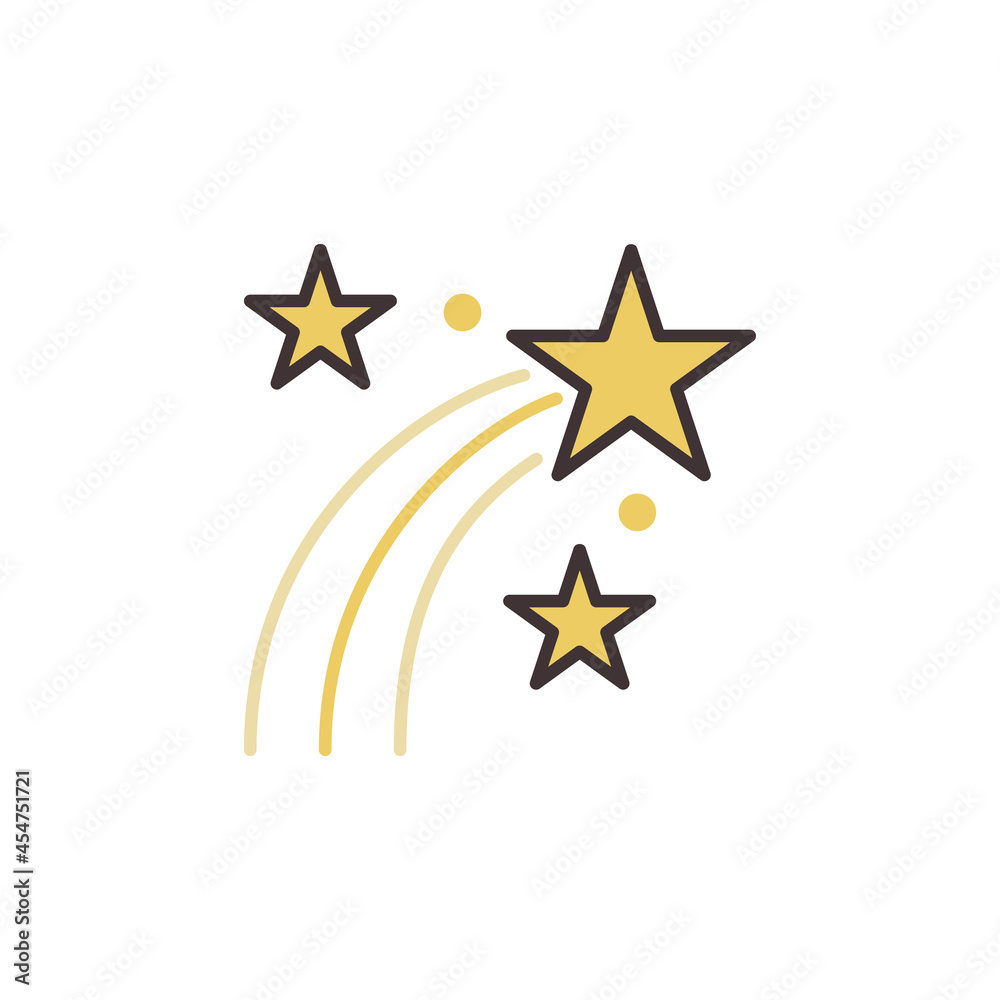 Fototapeta premium Christmas Falling Star vector concept colored icon