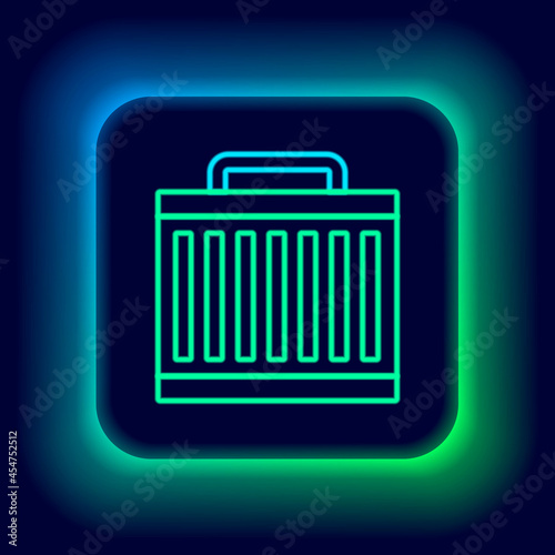 Glowing neon line Car radiator cooling system icon isolated on black background. Colorful outline concept. Vector