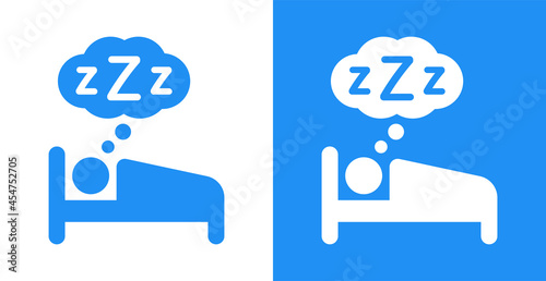 Sleep icon. Sleeping bed icon vector illustration