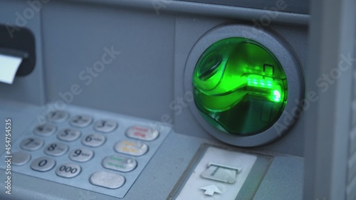 ATM Numeric Keyboard and Anti Skimming Anti Phising Card Reader Slit Cover with Green Blinking LED photo