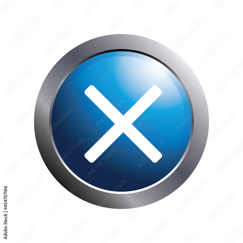 Simple delete icon on blue glossy circle for web button. Simple delete icon on blue glossy circle for web button.