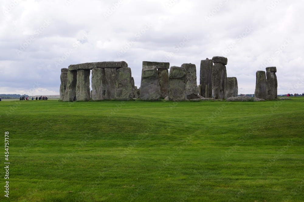 The ring of prehistoric stones of Stonehenge in Amesbury, Wiltshire (UK)