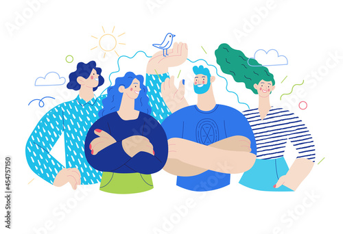 Business topics - our team. Modern flat vector