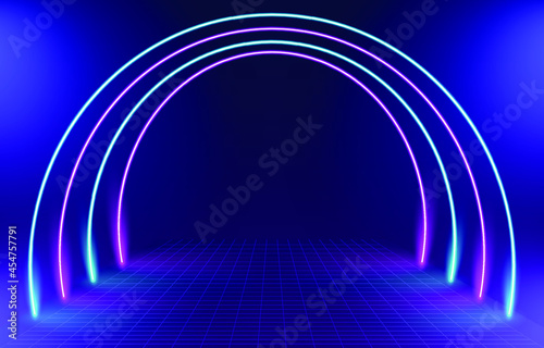 Neon Round Gate Background