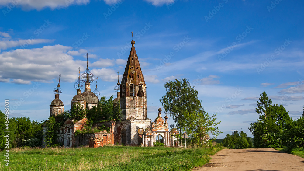 landscape, an old abandoned Orthodox church