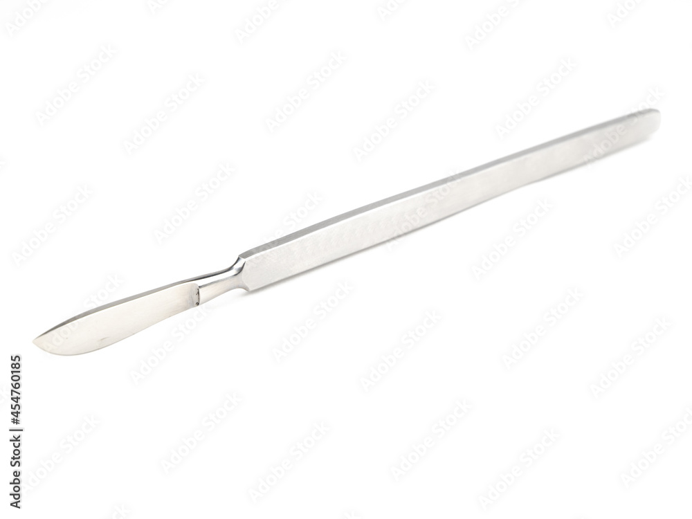 the steel medical scalpel on a white background the steel medical scalpel on a white background