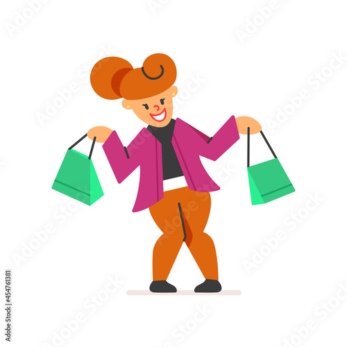 person with shopping bags