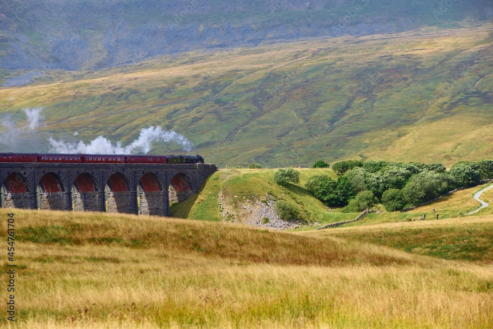 Steam train ribblehead viaduct