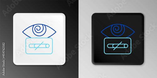 Line Hypnosis icon isolated on grey background. Human eye with spiral hypnotic iris. Colorful outline concept. Vector