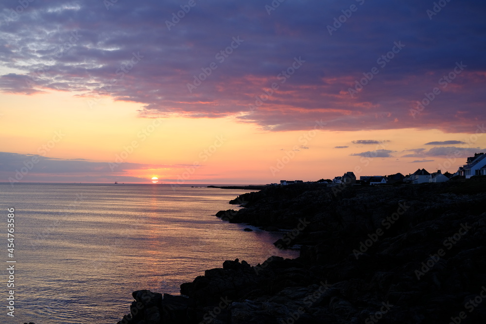 A sunset at Batz-sur-mer in the west of France. Summer 2021. A sunset at Batz-sur-mer in the west of France. Summer 2021.