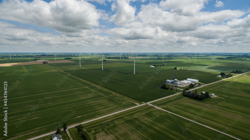 Windmills in Field Windmills in Field