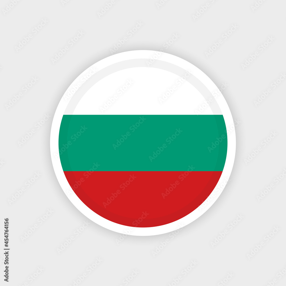 Flag of Bulgaria with circle frame and white background Flag of Bulgaria with circle frame and white background