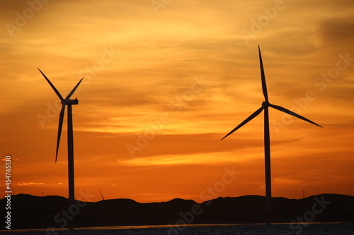 wind turbines at sunset, Icaraí de Amontada, Ceará, Brasil