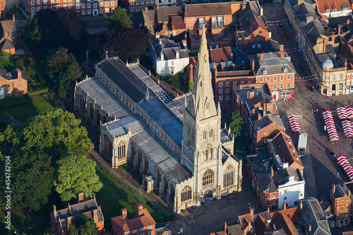 Obraz na plátně Aerial shot of the St Mary Magdalene Church in Newark-on-Trent, England