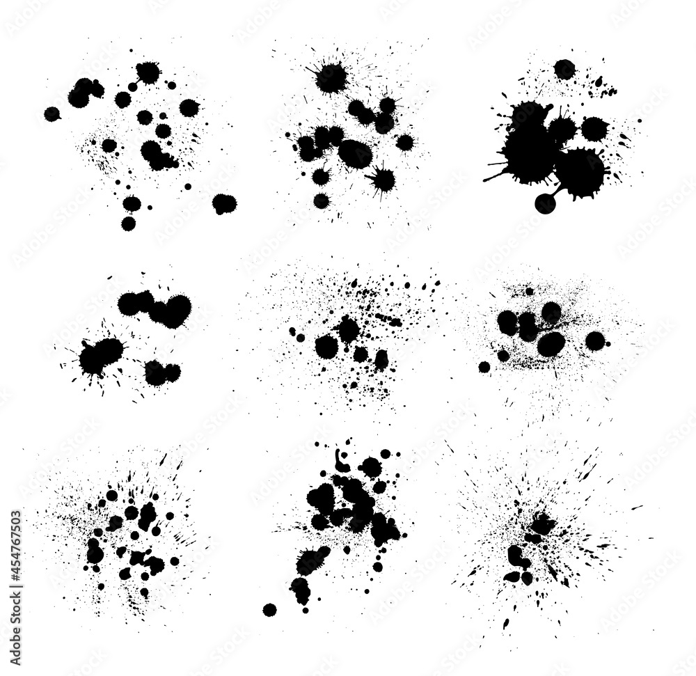 Grunge ink blots. Black paint splash vector. Grunge ink blots. Black paint splash vector.