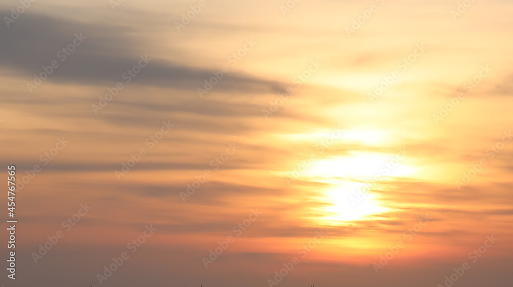 Beautiful of Sunset sky for background, gulden sky      