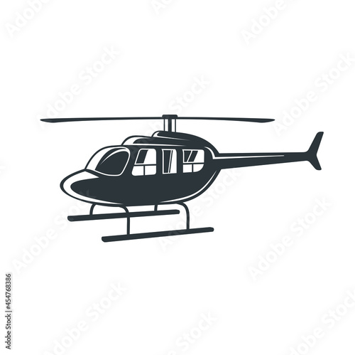 illustration of private helicopter, private helicopter icon.