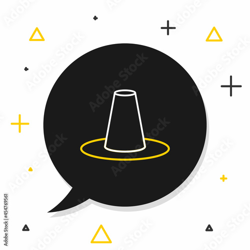 Line Traditional korean hat icon isolated on white background. Colorful outline concept. Vector