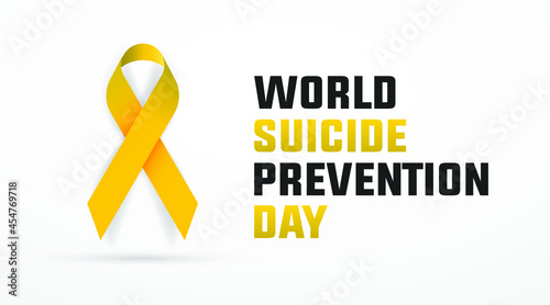 world suicide prevention day modern creative banner, design concept, social media post with a yellow ribbon on a light background 