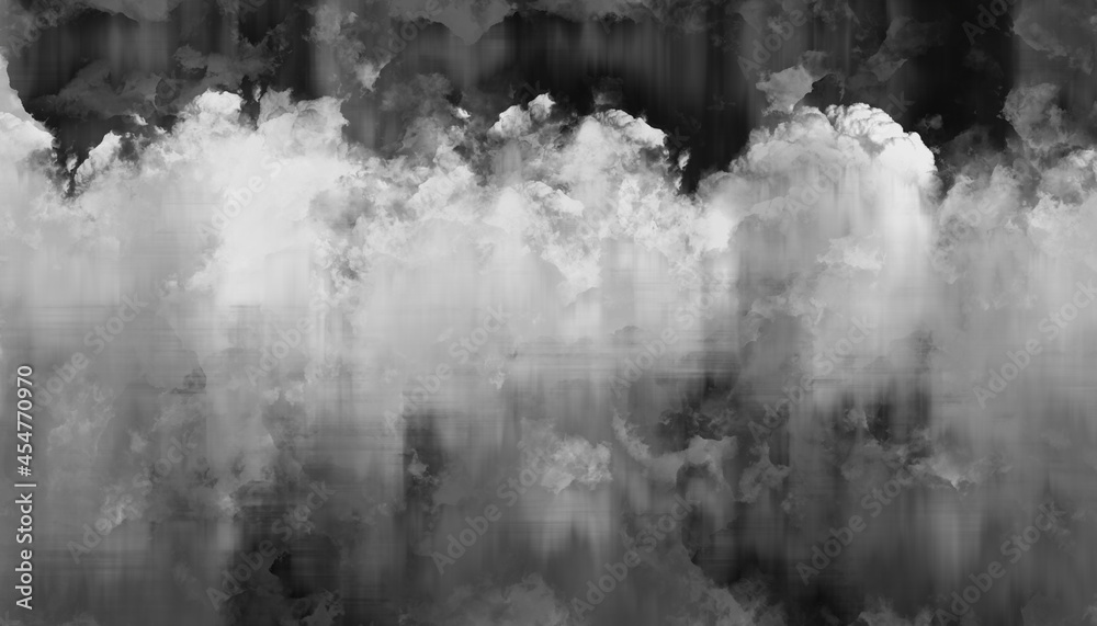Black and white cloudy watercolor background painting with old distressed  faded texture, monochrome smeared clouds and lights in abstract painted  soft gray design Stock Illustration | Adobe Stock