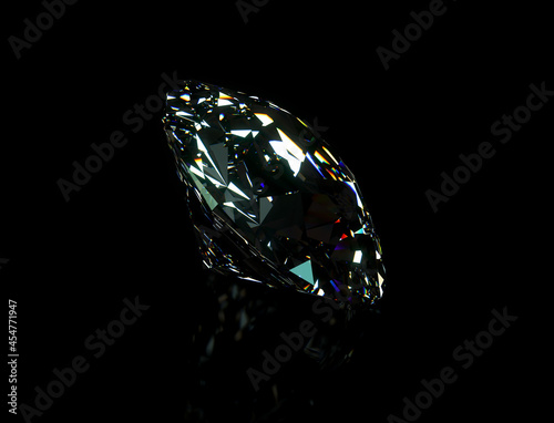 Um brilhante e belo diamante - Ilustra    o 3D